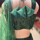 Emerald Green Embellished Designer Fish Cut Lehenga Set
