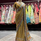Mustard Yellow Printed Designer Saree with Multicolor Border