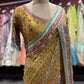 Mustard Yellow Printed Designer Saree with Multicolor Border