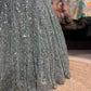 Sage Green Fish Cut Embroidered Designer Lehenga Set