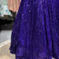 Royal Blue Sequin Embroidered Fish Cut Lehenga Set