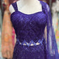 Royal Blue Sequin Embroidered Fish Cut Lehenga Set