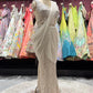 Champagne Gold Sequin Net Designer Party Wear Drape Saree