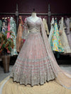 Blush Pink Silver Embroidered Designer Lehenga Set