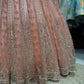 Peach Rose Gold Embroidered Designer Lehenga Set