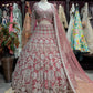 Dusty Rose Silver Floral Embroidered Designer Lehenga Set