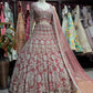 Dusty Rose Silver Floral Embroidered Designer Lehenga Set