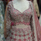 Dusty Rose Silver Floral Embroidered Designer Lehenga Set