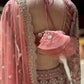 Dusty Rose Silver Floral Embroidered Designer Lehenga Set