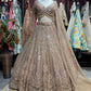 Champagne Gold Sequin Embroidered Designer Lehenga Set
