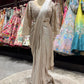 Champagne Beige Drape Saree with Embroidered Blouse