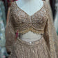 Champagne Gold Sequin Embroidered Designer Lehenga Set