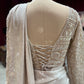 Champagne Beige Drape Saree with Embroidered Blouse