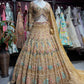 Antique Gold Peacock Embroidered Non Bridal Lehenga Set