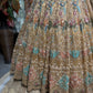 Antique Gold Peacock Embroidered Non Bridal Lehenga Set