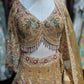 Antique Gold Peacock Embroidered Non Bridal Lehenga Set