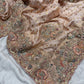 Peach Zari Embroidered Designer Silk Saree with Heavy Border