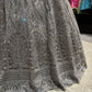 Silver Grey Heavy Embroidered Lehenga with Net Dupatta