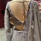 Silver Grey Heavy Embroidered Lehenga with Net Dupatta