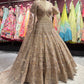 Champagne Gold Heavy Embroidered Lehenga with Net Dupatta
