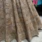 Champagne Gold Heavy Embroidered Lehenga with Net Dupatta