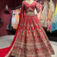 Classic Red Heavy Zari Embroidered Bridal Lehenga with Dupatta