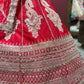 Red Unstitched Bridal Lehenga with Heavy Zari Embroidery