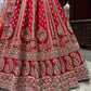 Designer Red Heavy Zari Embroidered Bridal Lehenga with Net Dupatta