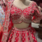 Designer Red Heavy Zari Embroidered Bridal Lehenga with Net Dupatta