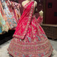 Rani Pink Unstitched Bridal Lehenga with Peacock Zari Embroidery