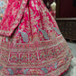 Rani Pink Unstitched Bridal Lehenga with Peacock Zari Embroidery