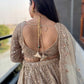 Champagne Gold Sequin Lehenga with Floral Embroidered Dupatta