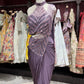 Lavender Designer Drape Saree with Sequin Embellished Couture Blouse