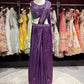 Purple Pre-Draped Saree with Hand-Embellished Designer Blouse