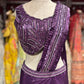 Purple Pre-Draped Saree with Hand-Embellished Designer Blouse