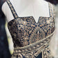 Teal Green Designer Saree with Heavy Gold Embroidered Border and Matching Blouse