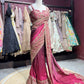 Designer Saree with Heavy Gold Embroidered Border and Matching Blouse