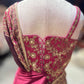Designer Saree with Heavy Gold Embroidered Border and Matching Blouse