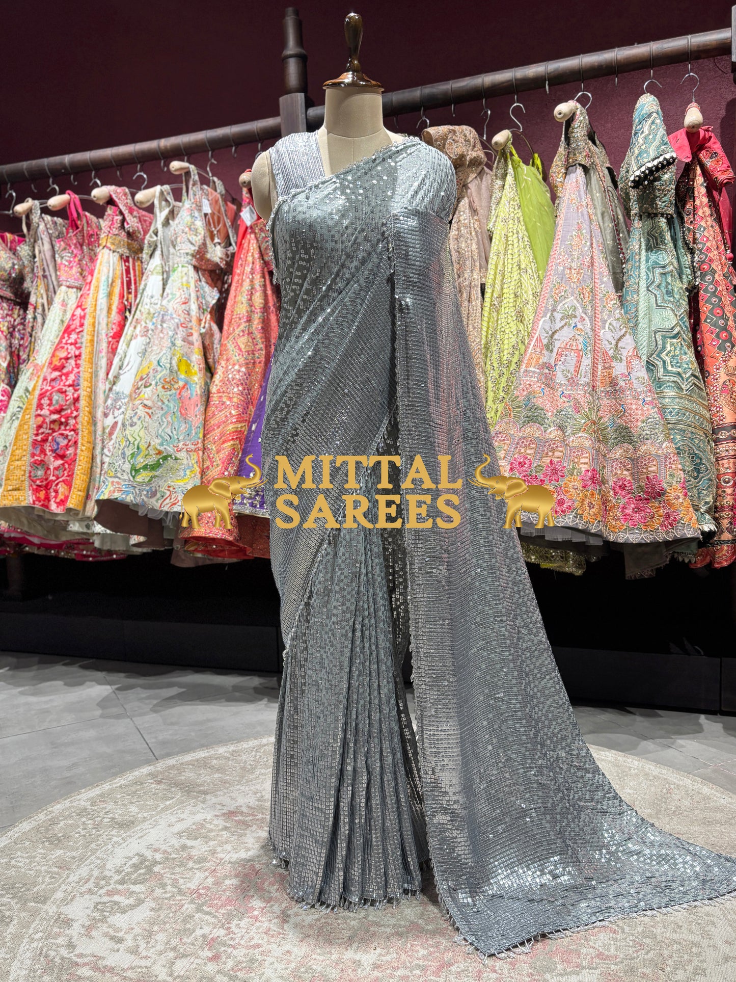 Luxury Sequin Designer Party Wear Saree