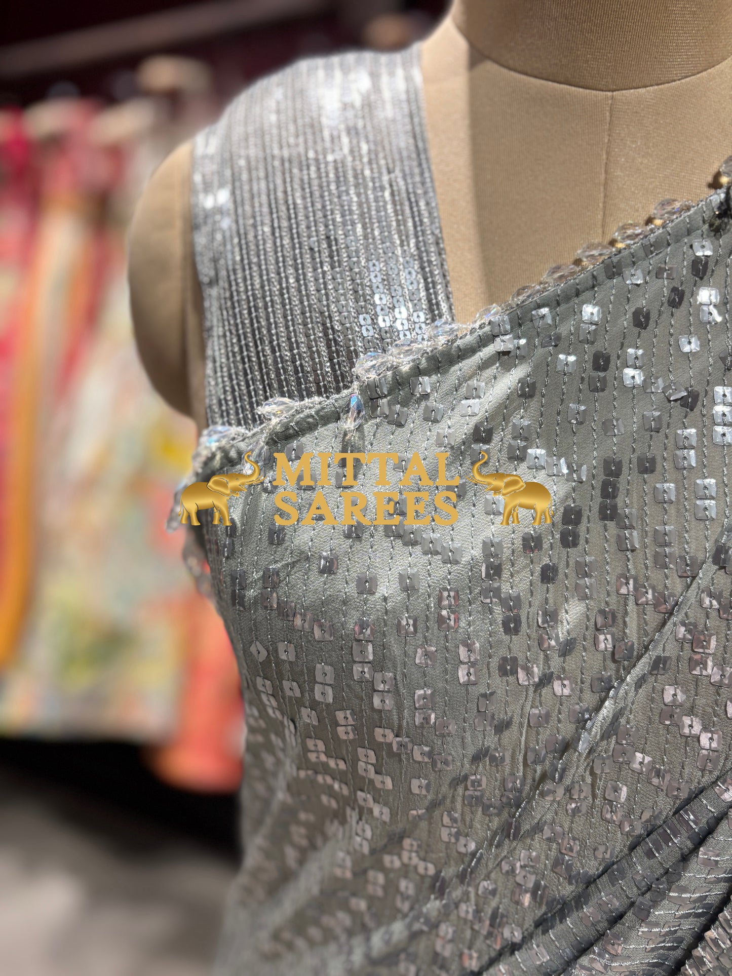 Luxury Sequin Designer Party Wear Saree