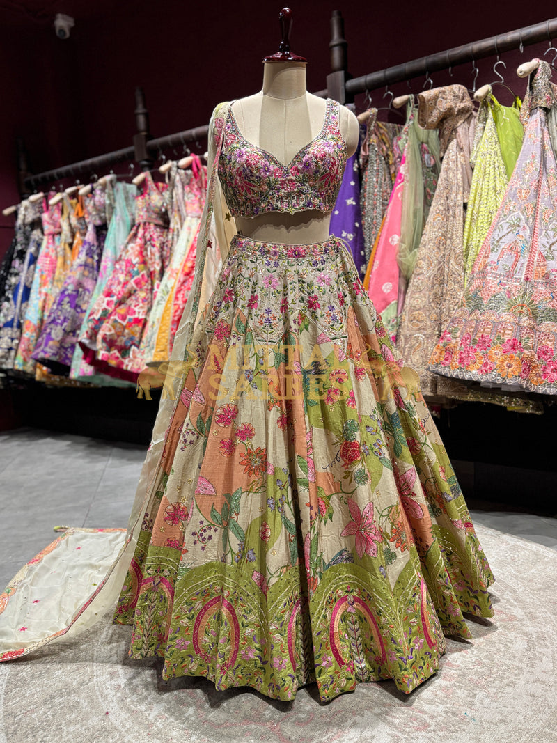 Floral Garden Embroidered Festive Lehenga Set Design