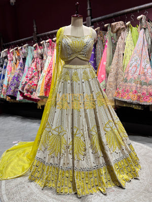Sunshine Bloom Heavy Embroidered Festive Lehenga Set