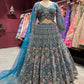 Teal Heavy Embroidered Bridal Lehenga with Dupatta Set 2026!