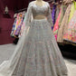 Silver Grey Heavy Embroidered Bridal Lehenga Set