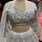 Silver Grey Heavy Embroidered Bridal Lehenga Set