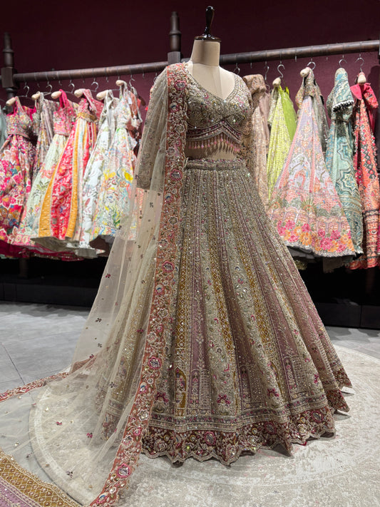 Heritage Mughal Garden Embroidered Lehenga Ensemble Design