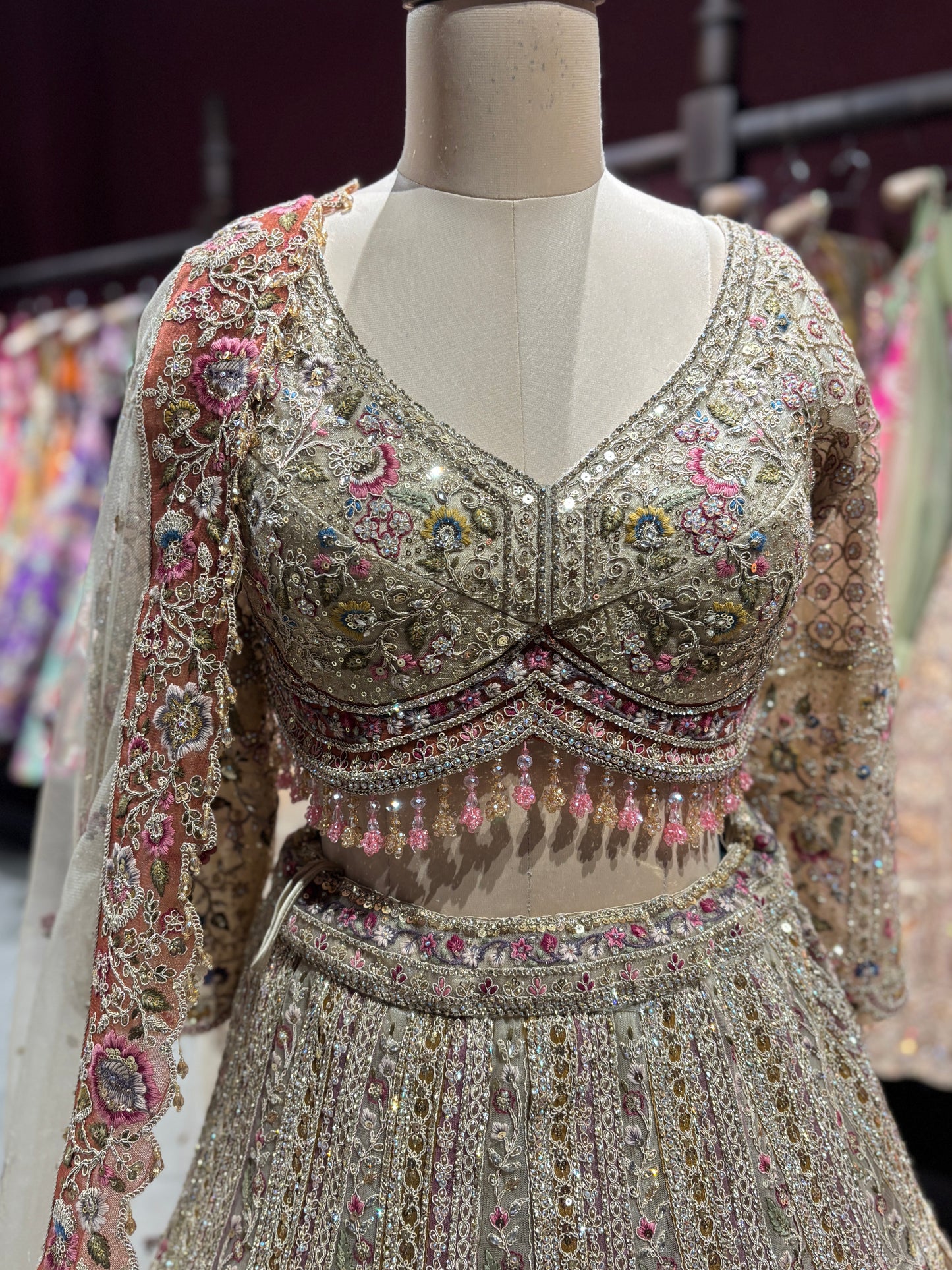 Heritage Mughal Garden Embroidered Lehenga Ensemble Design