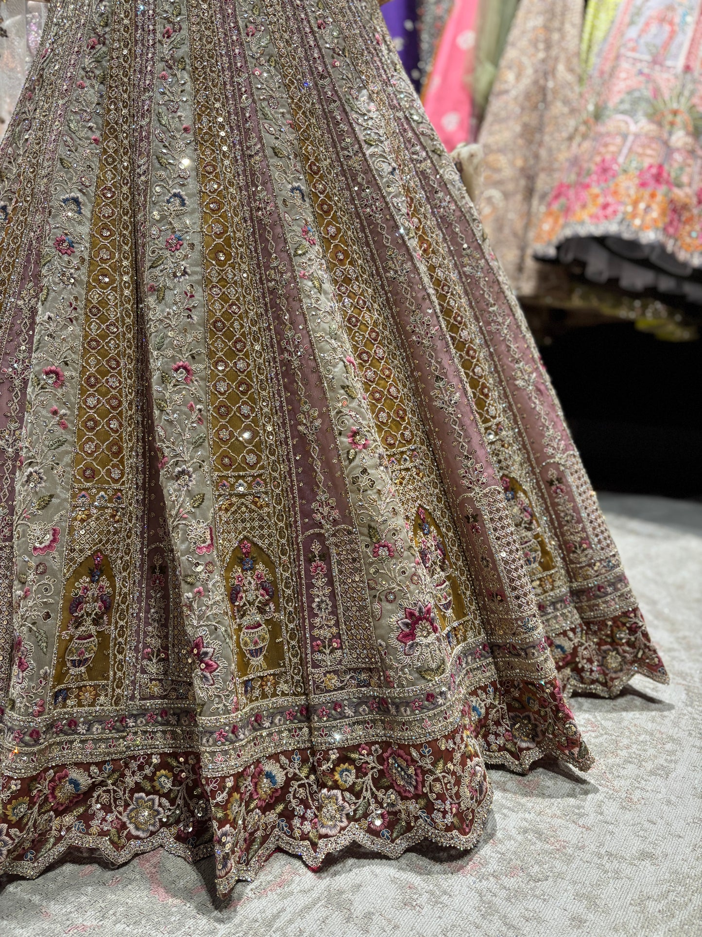 Heritage Mughal Garden Embroidered Lehenga Ensemble Design