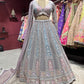 Pastel Multicolour Embroidered Bridal Lehenga Set