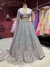 Pastel Multicolour Embroidered Bridal Lehenga Set